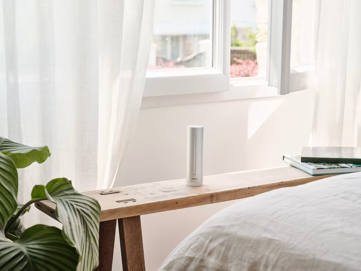 Stazione meteo connessa Netatmo installata in camera da letto