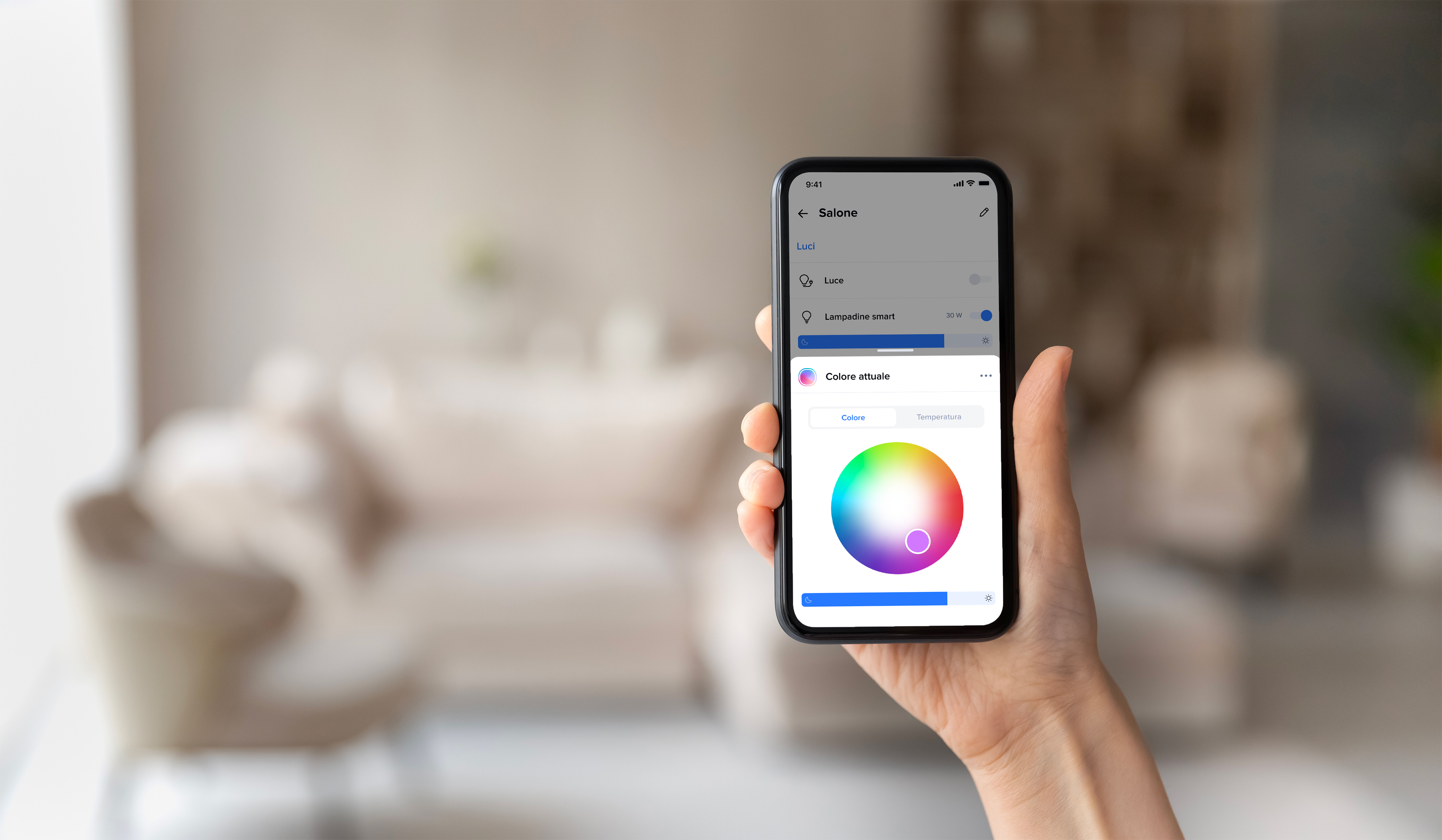 Schermata app Home + Control Bticino Controllo luci da smartphone tramite l’app Home + Control di Bticino